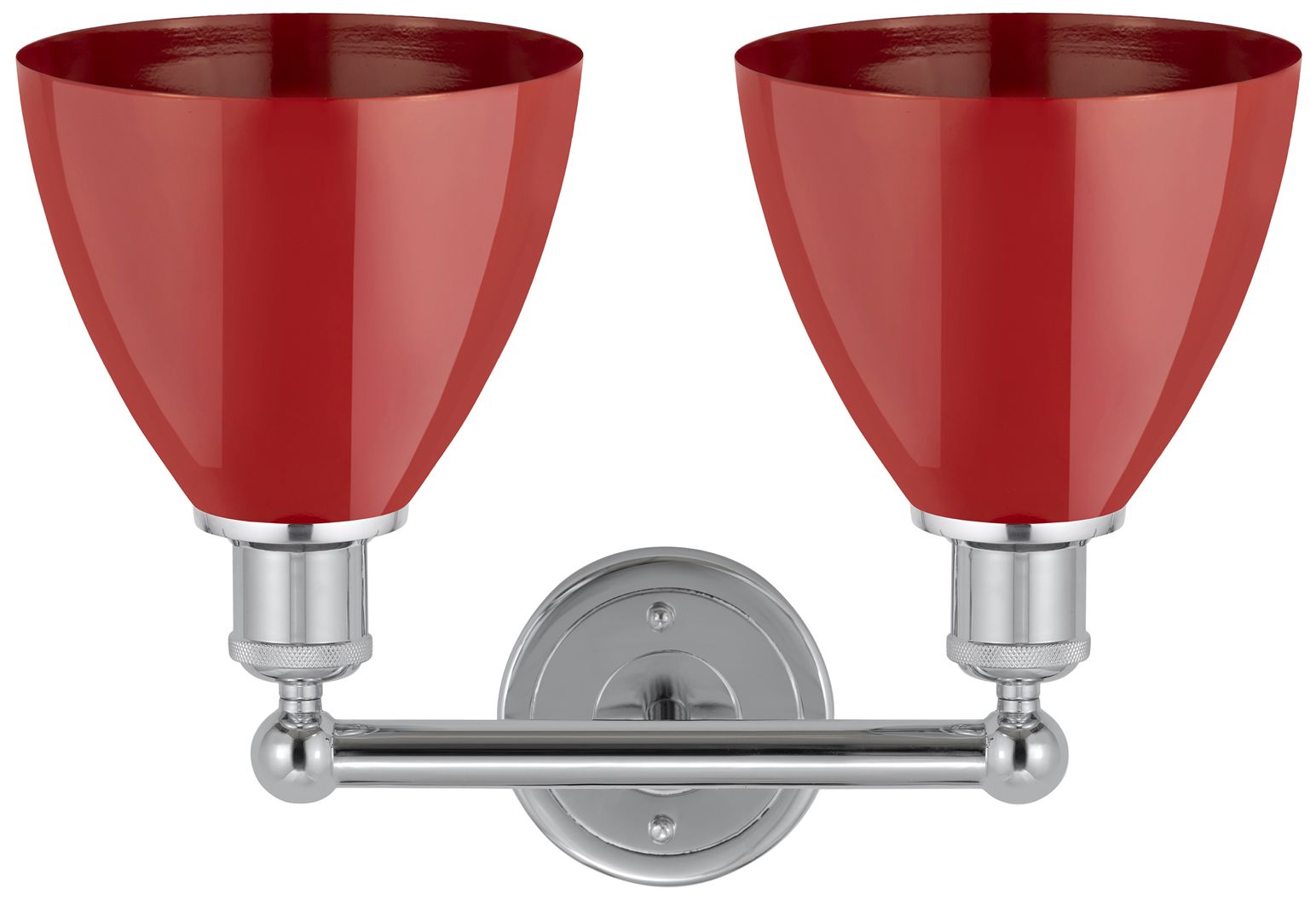 Image 2 Plymouth Dome 16.5"W 2 Light Polished Chrome Bath Vanity Light w/ Red  more views