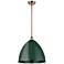 Plymouth Dome 16" Wide Copper Stem Hung Pendant w/ Green Shade