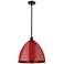 Plymouth Dome 16" Wide Oil Rubbed Bronze Stem Hung Pendant w/ Red Shad