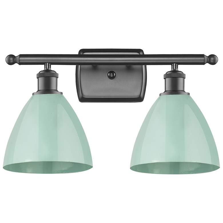 Image 1 Plymouth Dome 17.5" Wide 2 Light Bronze Bath Vanity Light w/ Seafoam S
