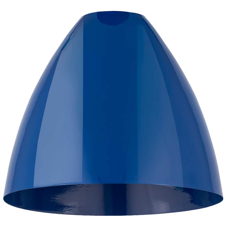 Image 3 Plymouth Dome 26" 3-Light Matte Black Bath Light w/ Blue Shade more views