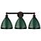 Plymouth Dome 26" 3-Light Oil Rubbed Bronze Bath Light w/ Green Shade