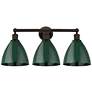 Plymouth Dome 26" 3-Light Oil Rubbed Bronze Bath Light w/ Green Shade