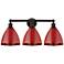 Plymouth Dome 26" 3-Light Oil Rubbed Bronze Bath Light w/ Red Shade