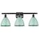 Plymouth Dome 27.5" Wide 3 Light Bronze Bath Vanity Light w/ Seafoam S