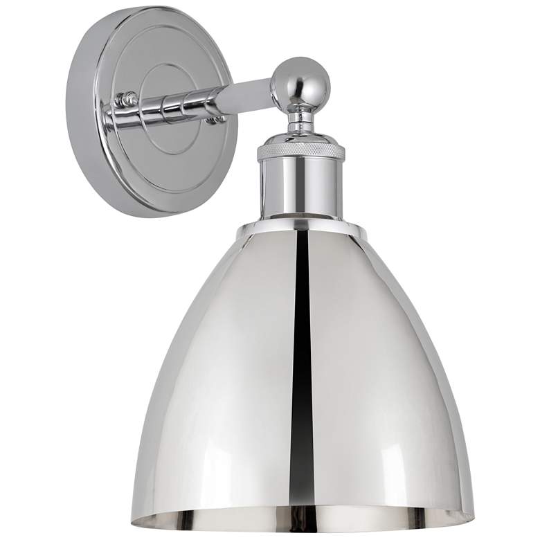 Image 1 Plymouth Dome 3" High Polished Chrome Sconce w/ Polished Chrome Shade