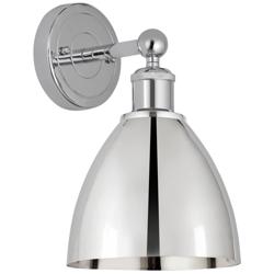 Plymouth Dome 3&quot; High Polished Chrome Sconce w/ Polished Chrome Shade