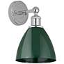 Plymouth Dome 3" High Polished Chrome Sconce With Green Shade