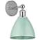 Plymouth Dome 3" High Polished Chrome Sconce With Seafoam Shade