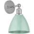 Plymouth Dome 3" High Polished Chrome Sconce With Seafoam Shade