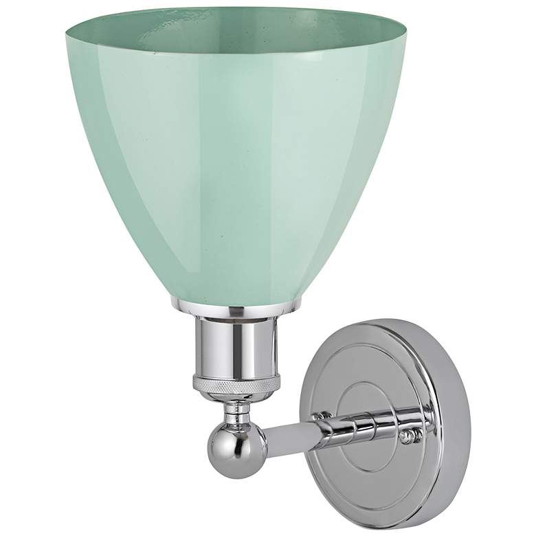 Image 3 Plymouth Dome 3" High Polished Chrome Sconce With Seafoam Shade more views