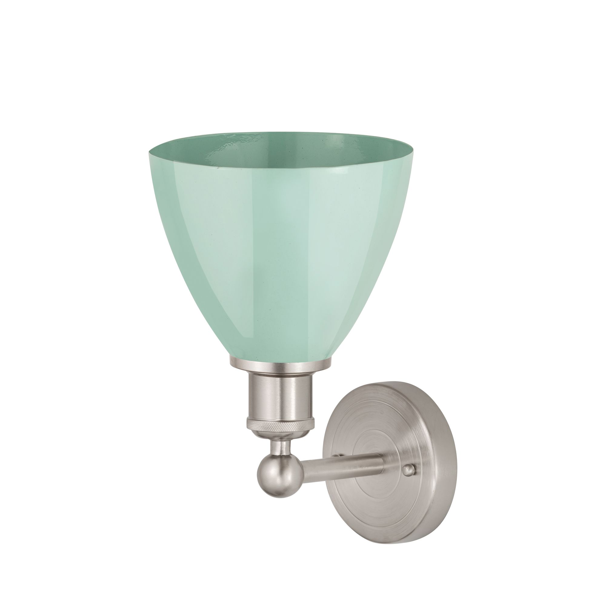 Image 2 Plymouth Dome 3" High Satin Nickel Sconce With Seafoam Shade more views
