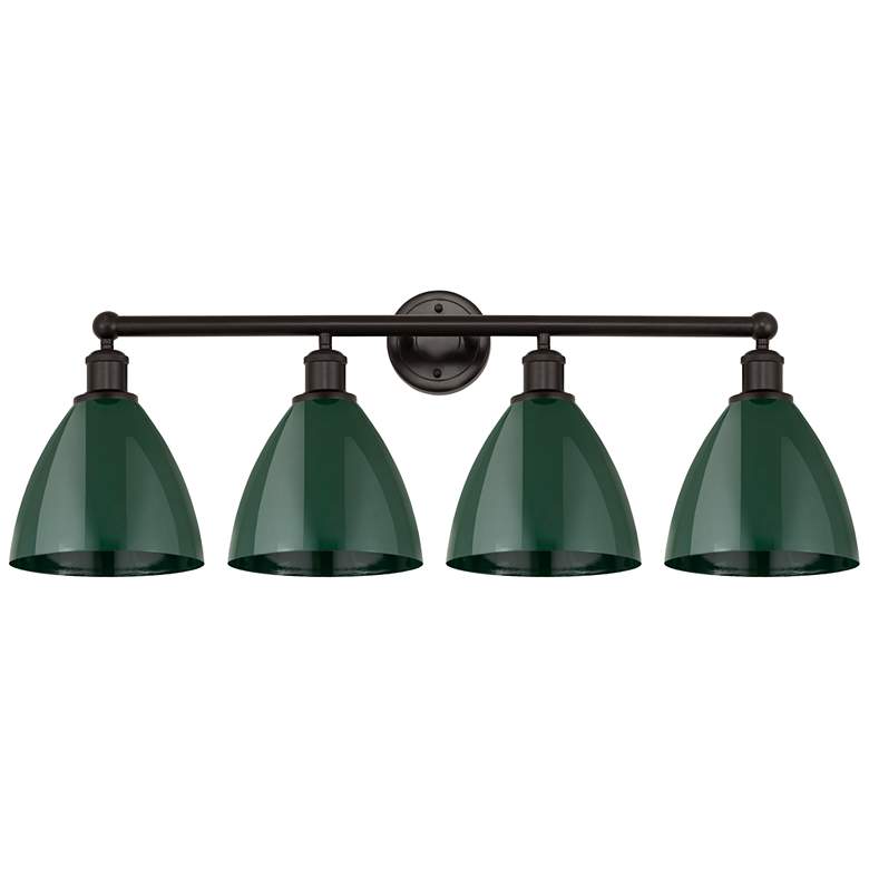 Image 1 Plymouth Dome 35" 4-Light Oil Rubbed Bronze Bath Light w/ Green Shade