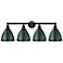 Plymouth Dome 35" 4-Light Oil Rubbed Bronze Bath Light w/ Green Shade