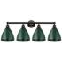 Plymouth Dome 35" 4-Light Oil Rubbed Bronze Bath Light w/ Green Shade