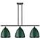 Plymouth Dome 36" Wide 3 Light Bronze Island Light w/ Green Shade