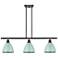 Plymouth Dome 36" Wide 3 Light Bronze Island Light w/ Seafoam Shade