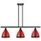 Plymouth Dome 36" Wide 3 Light Oil Rubbed Bronze Island Light w/ Red S