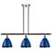Plymouth Dome 36" Wide 3 Light Polished Chrome Island Light w/ Blue Sh