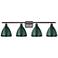 Plymouth Dome 37.5" Wide 4 Light Bronze Bath Vanity Light w/ Green Sha