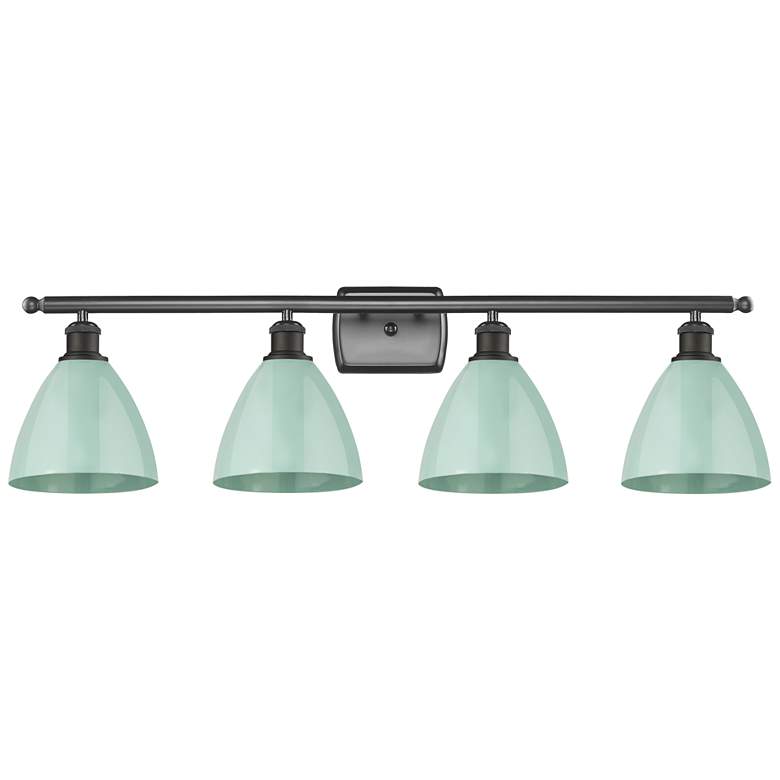 Image 1 Plymouth Dome 37.5" Wide 4 Light Bronze Bath Vanity Light w/ Seafoam S