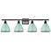 Plymouth Dome 37.5" Wide 4 Light Bronze Bath Vanity Light w/ Seafoam S