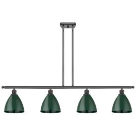 Plymouth Dome 48" Wide 4 Light Bronze Island Light w/ Green Shade Plymouth Dome 48" Wide 4 Light Bronze Island Light w/ Green Shade