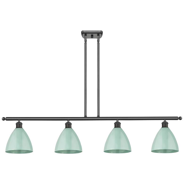 Image 1 Plymouth Dome 48" Wide 4 Light Bronze Island Light w/ Seafoam Shade