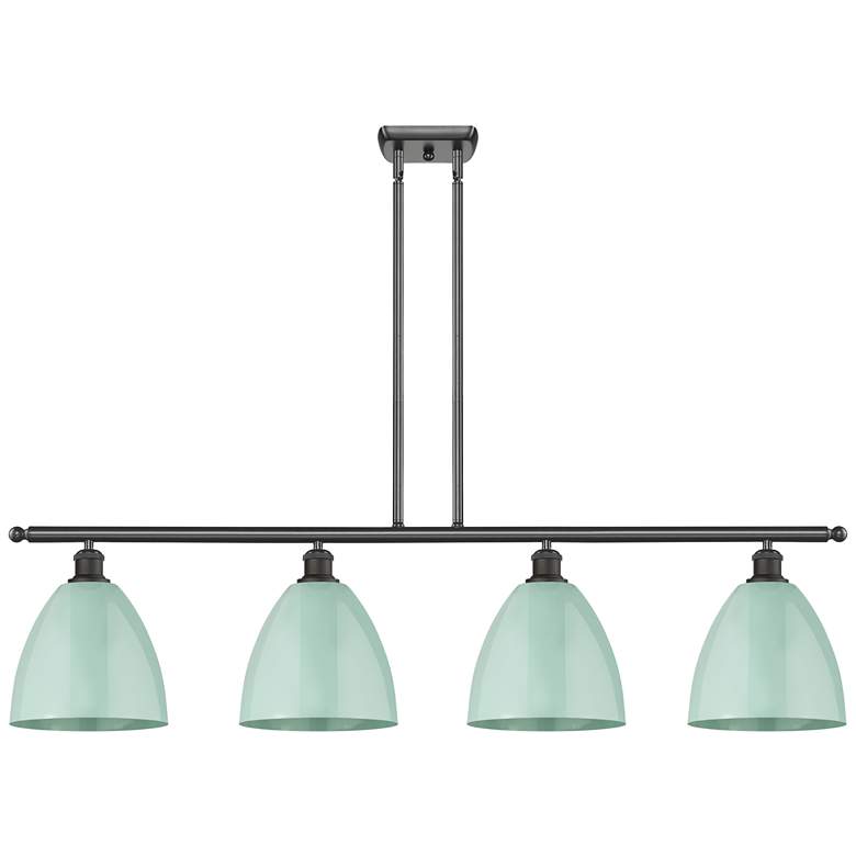 Image 1 Plymouth Dome 48" Wide 4 Light Bronze Island Light w/ Seafoam Shade