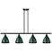 Plymouth Dome 48" Wide 4 Light Matte Black Island Light w/ Green Shade