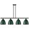 Plymouth Dome 48" Wide 4 Light Matte Black Island Light w/ Green Shade