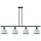 Plymouth Dome 48" Wide 4 Light Matte Black Island Light w/ Seafoam Sha