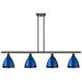 Plymouth Dome 48" Wide 4 Light Oil Rubbed Bronze Island Light w/ Blue