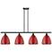 Plymouth Dome 48" Wide 4 Light Oil Rubbed Bronze Island Light w/ Red S