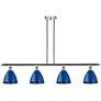 Plymouth Dome 48" Wide 4 Light Polished Chrome Island Light w/ Blue Sh