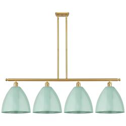 Plymouth Dome 50.25"W 4 Light Gold Stem Hung Island Light w/ Seafoam S