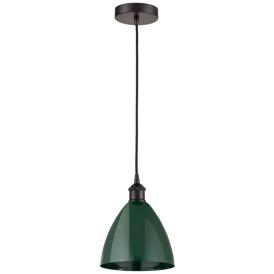 Plymouth Dome 7.5" Wide Bronze Corded Mini Pendant w/ Green Shade Plymouth Dome 7.5" Wide Bronze Corded Mini Pendant w/ Green Shade