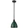 Plymouth Dome 7.5" Wide Oil Rubbed Bronze Stem Hung Pendant w/ Green S