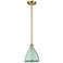 Plymouth Dome 7.5" Wide Satin Gold Stem Hung Pendant w/ Seafoam Shade