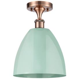 Plymouth Dome 9" Wide Copper Semi Flush Mount w/ Seafoam Shade Plymouth Dome 9" Wide Copper Semi Flush Mount w/ Seafoam Shade