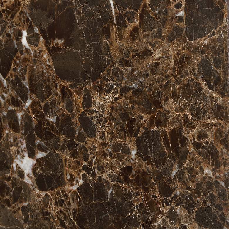 Image 5 Poe 22 3/4" Brown Marble Accent Table more views
