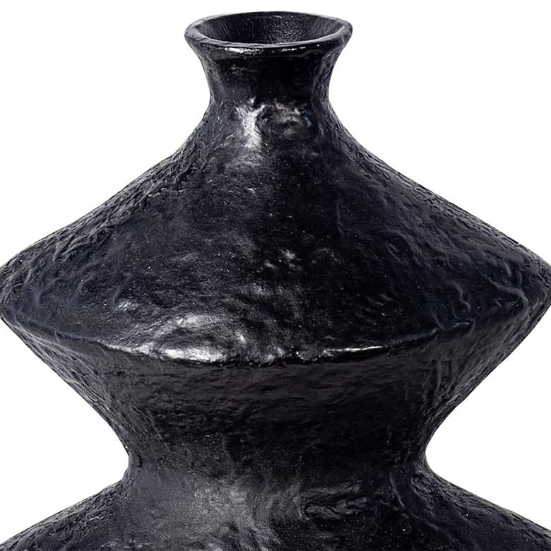 Image 2 Poe Black Aluminum 12" High Decorative Vase more views