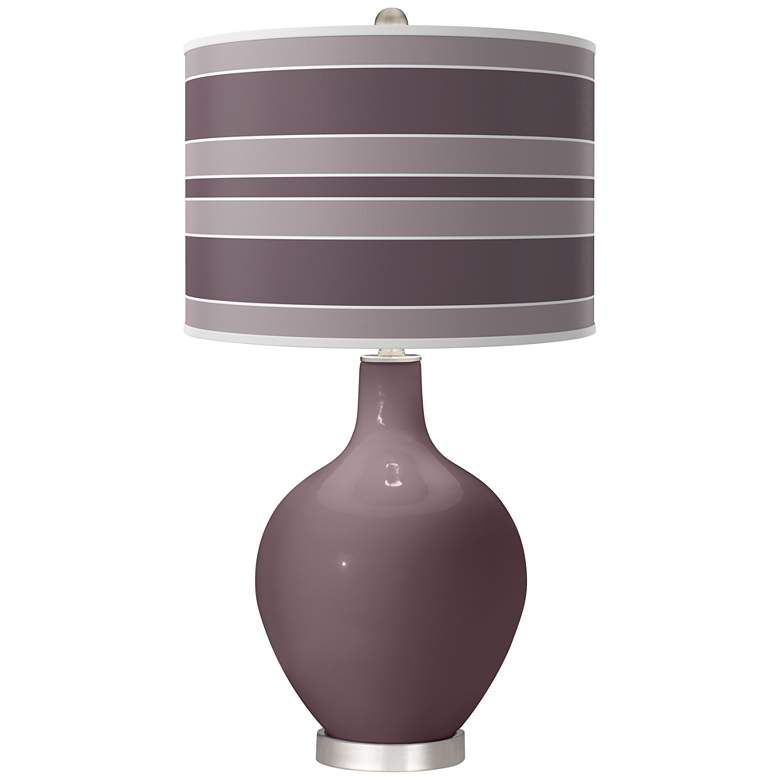 Image 1 Poetry Plum Bold Stripe Ovo Table Lamp