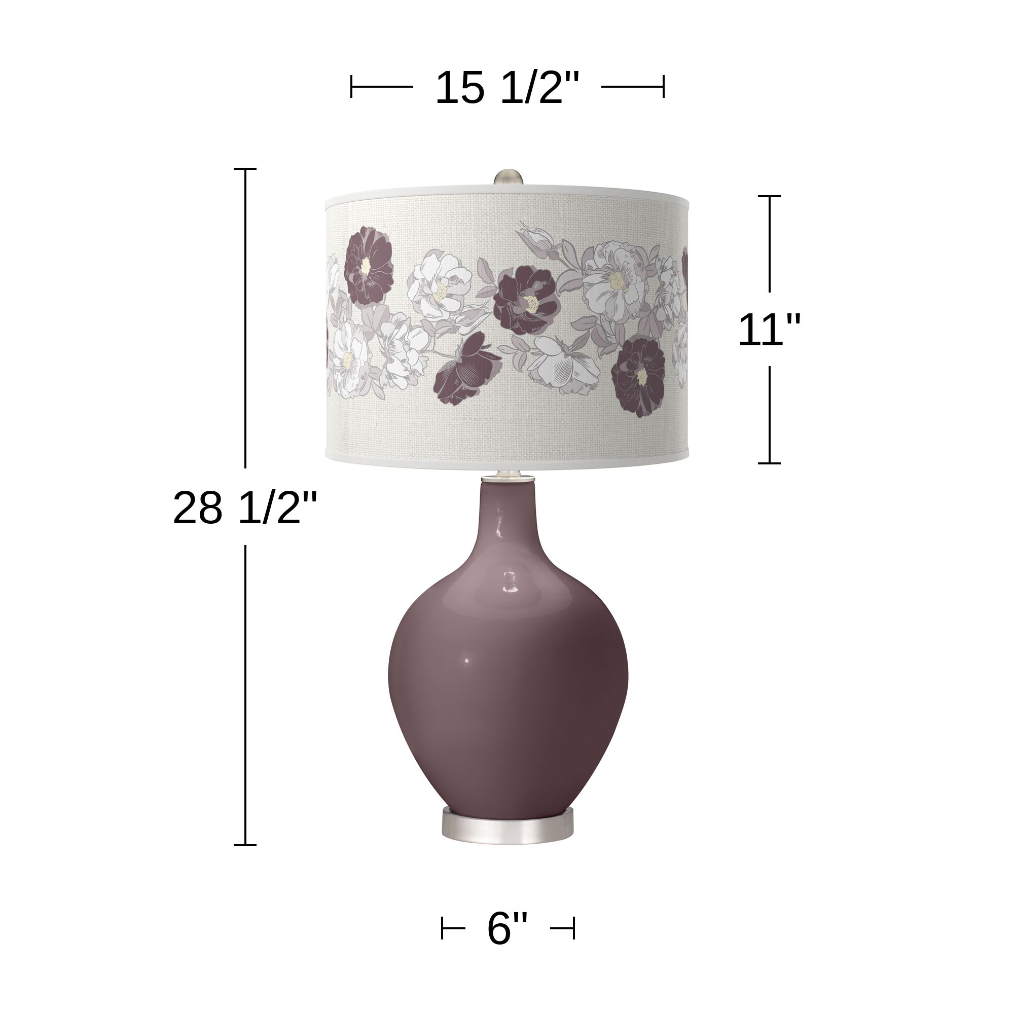 Thumbnail2 of Poetry Plum Rose Bouquet Ovo Table Lamp more views