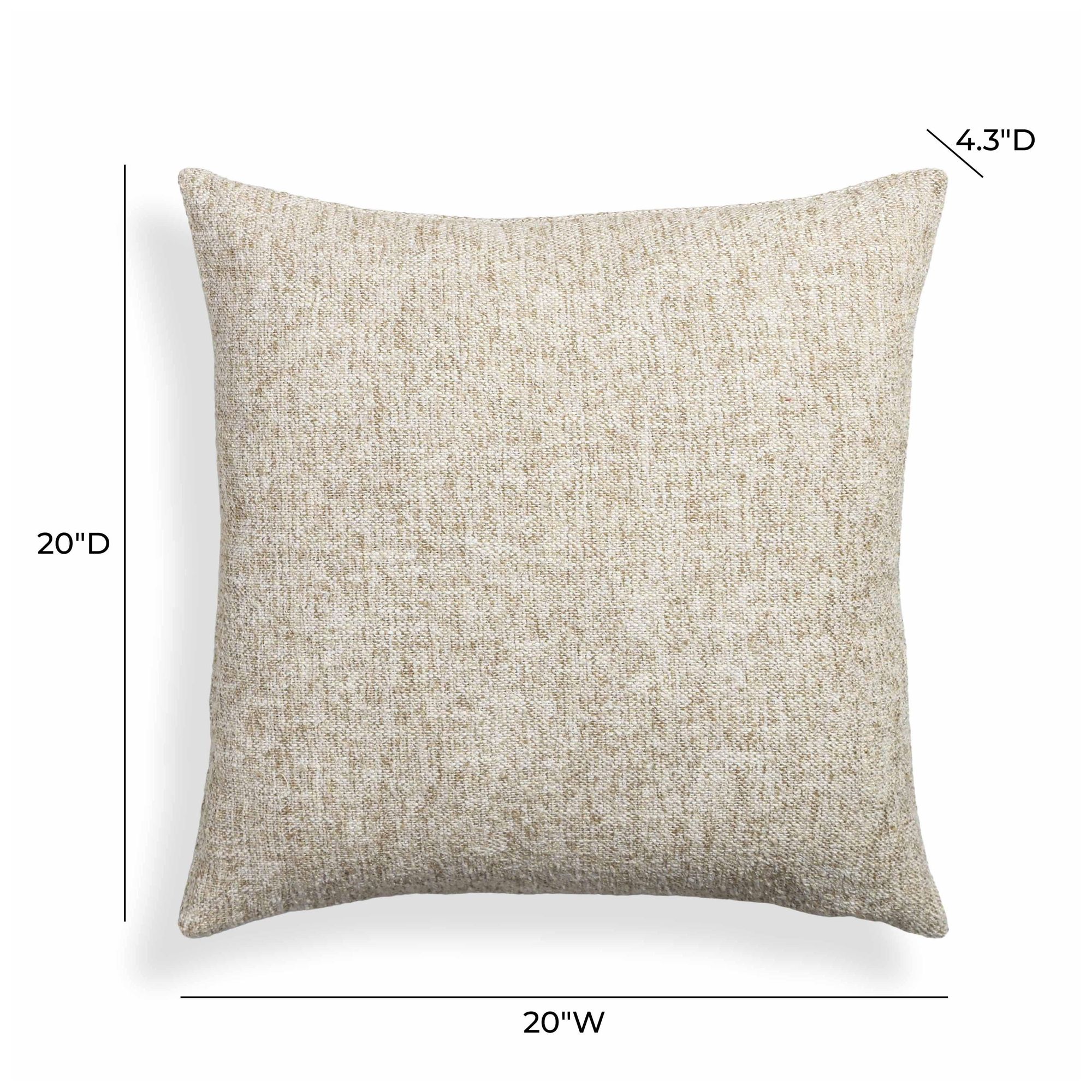 Image 5 Poh Washed Beige Boucle 20" Square Accent Pillow more views