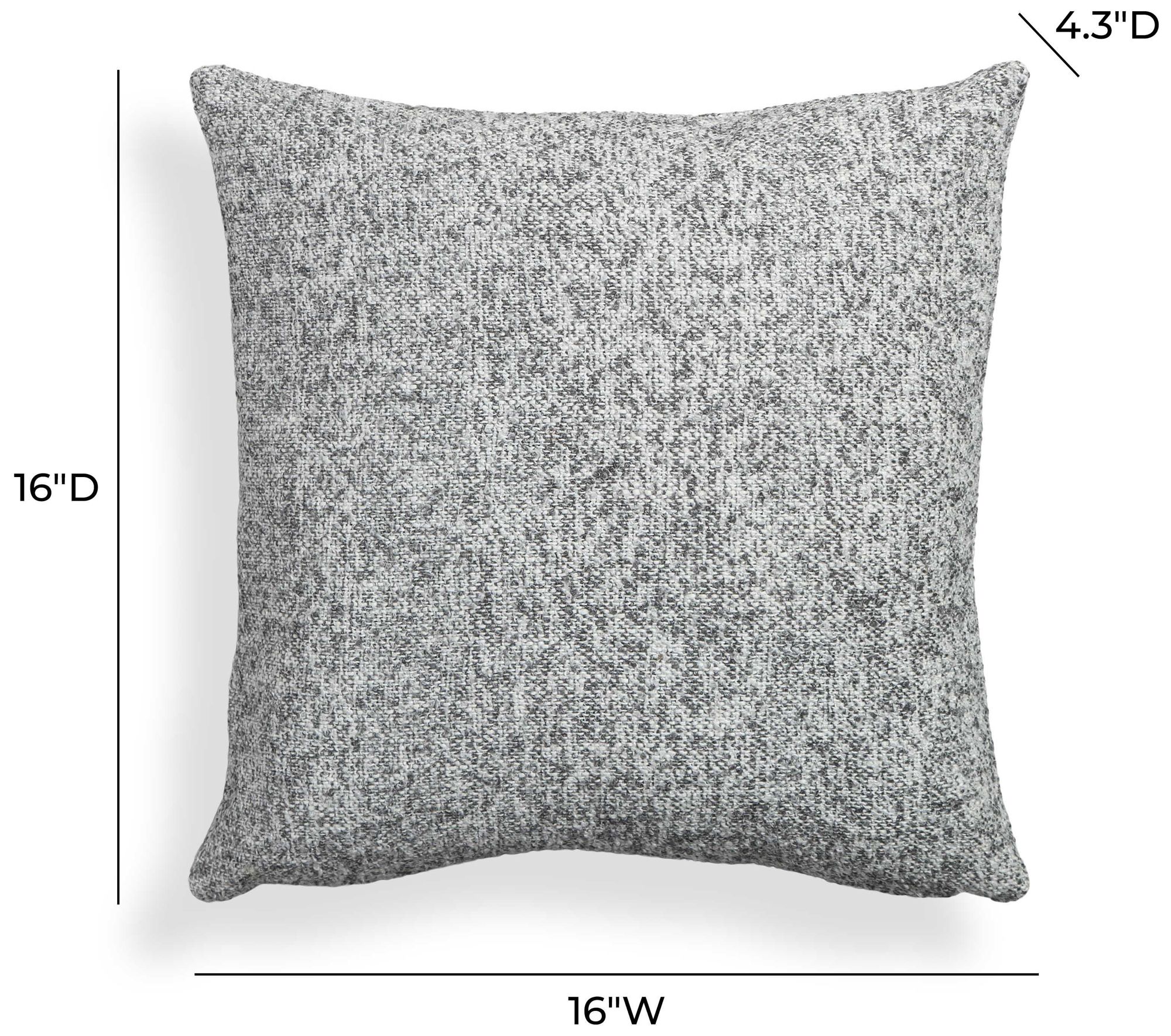 Image 3 Poh Washed Grey Boucle 16" Square Accent Pillow more views
