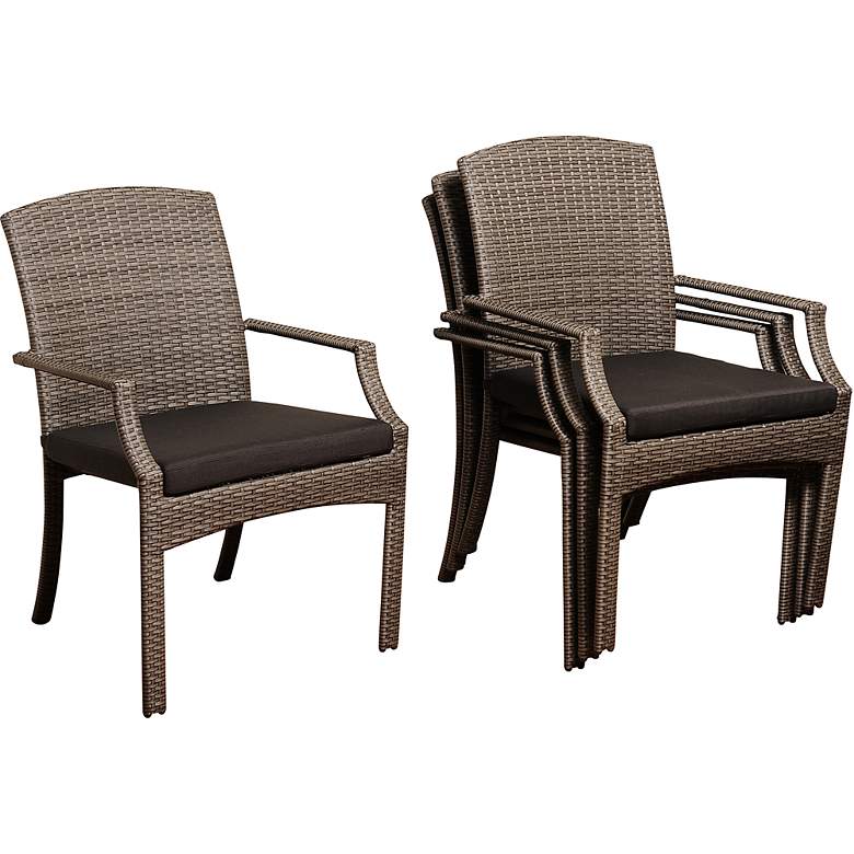 Image 1 Point Loma Gray Wicker 4-Piece Outdoor Armchair Set