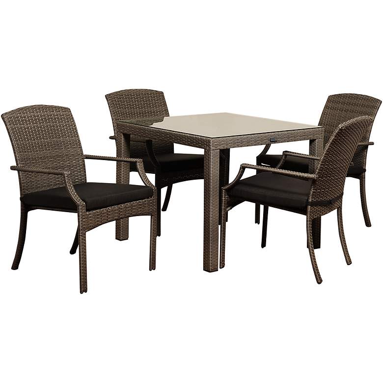 Image 1 Point Loma Gray Wicker 5-Piece Square Patio Dining Set