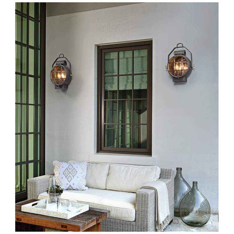 Image 2 Point Lookout 16 1/4" High Aged Silver Outdoor Wall Light more views