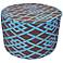 Point Round Brown and Blue Ottoman